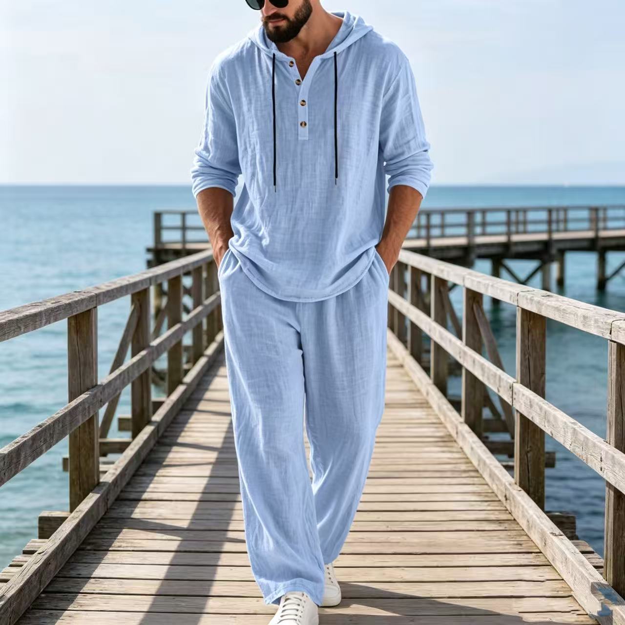 Mens Linen Shirt Long Sleeve - 2026 Sınır Ötesi İlkbahar ve Sonbahar