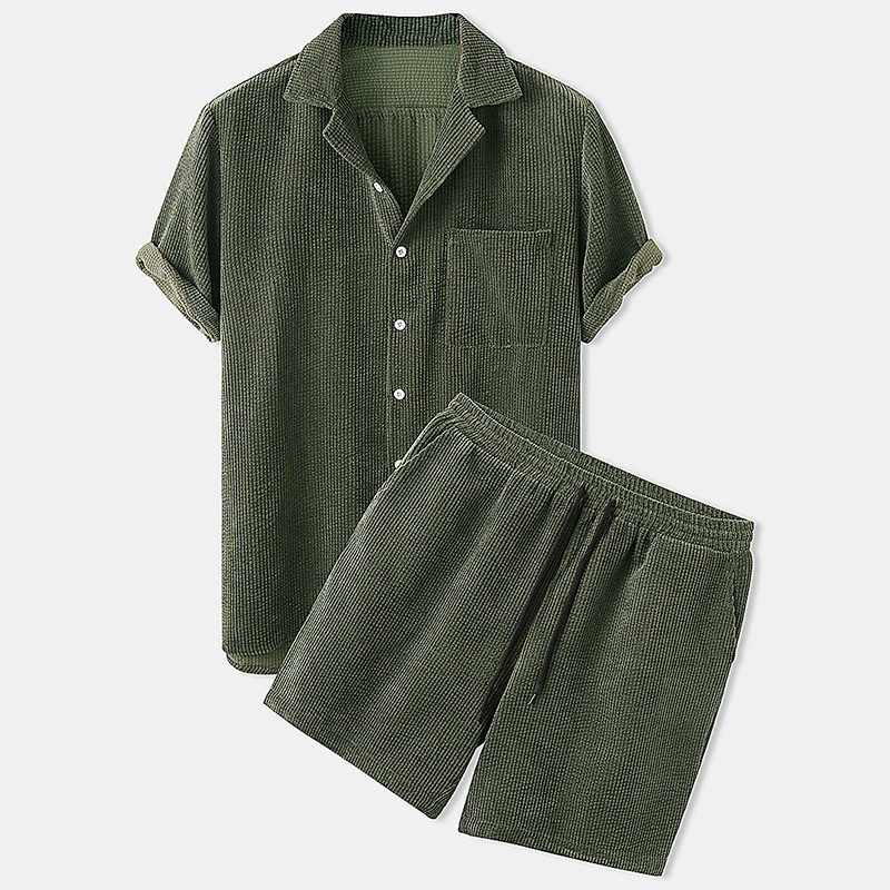 Corduroy Button Up Shirt Men - 2025 Yeni erkek Yaz Kadife Gömlek