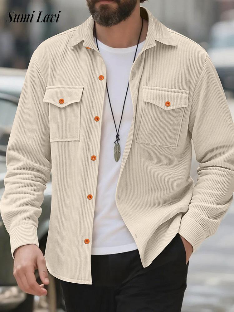 Rahat erkek Kadife Gömlek Ceke - Corduroy Button Up Shirt Men incelemesi ve fiyatı
