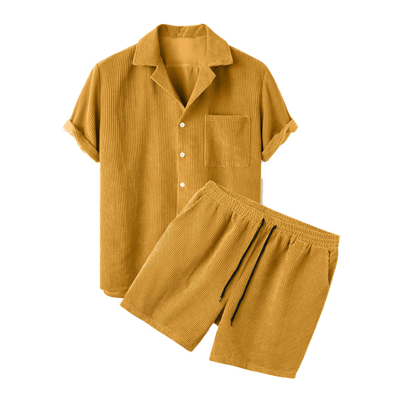 2025 Yeni erkek Yaz Kadife Göm - Corduroy Button Up Shirt Men incelemesi ve fiyatı