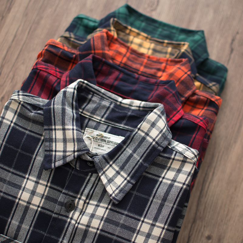 Sonbahar Yeni Amerikan Retro 3 - Flannel Plaid Shirt Heavy Weight incelemesi ve fiyatı