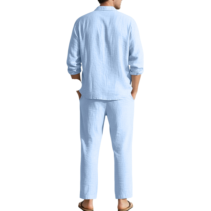 İlkbahar Yaz Keten Günlük Setl - Mens Linen Shirt Long Sleeve incelemesi ve fiyatı